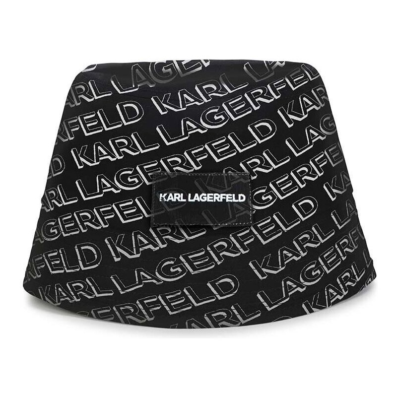 Dětská bavlněná čepice Karl Lagerfeld černá barva