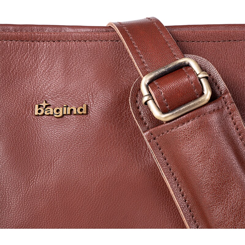 Bagind Bela Dark - dámská kožená kabelka tmavě hnědá