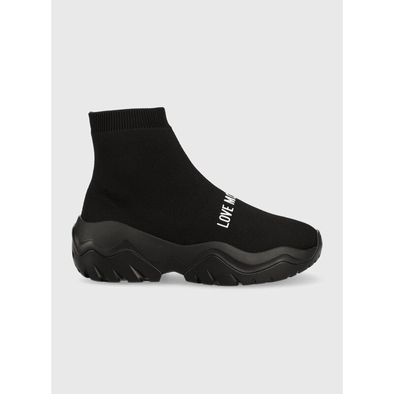 Sneakers boty Love Moschino černá barva, JA15644G1HIZT00A
