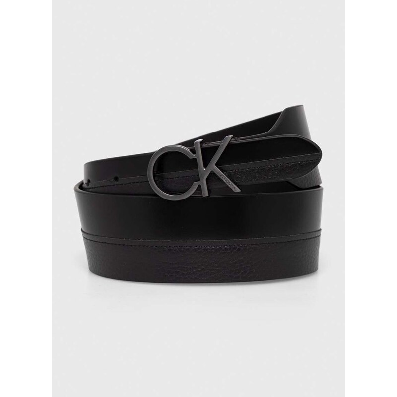 Kožený pásek Calvin Klein dámský, černá barva