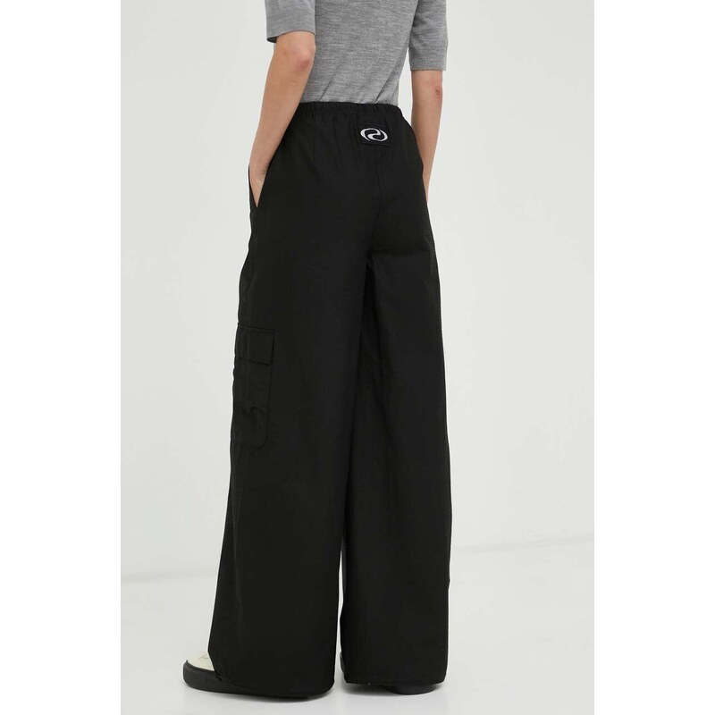 Kalhoty Résumé dámské, černá barva, kapsáče, high waist