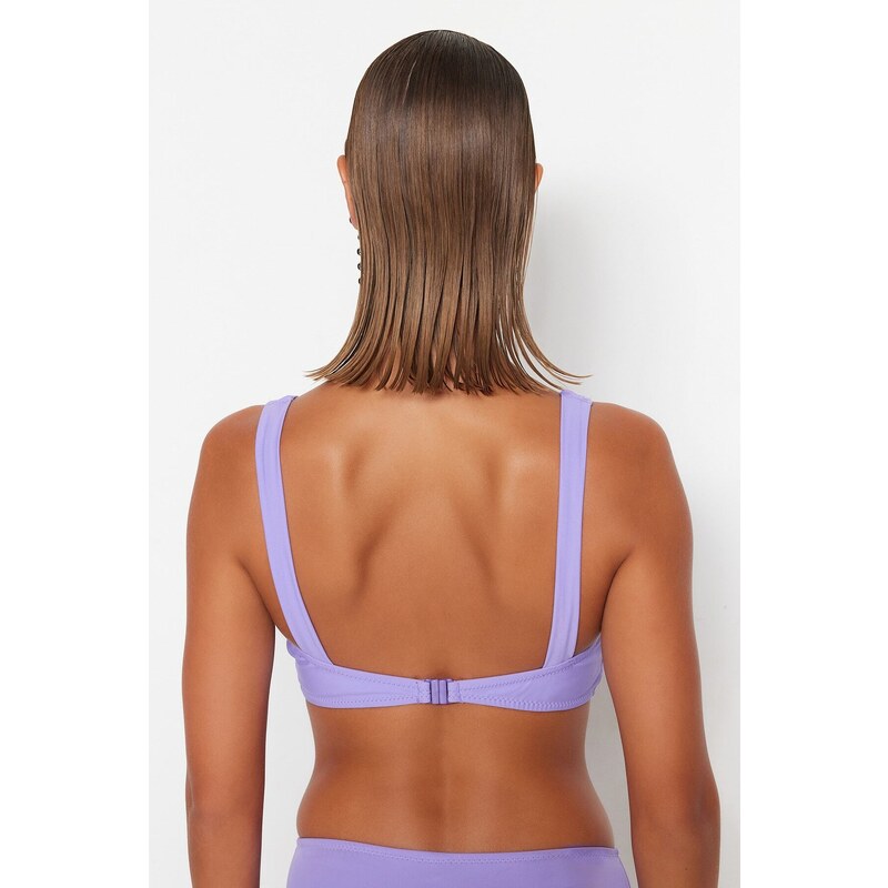 Trendyol Lilac Bralet U Strand Bikini Top