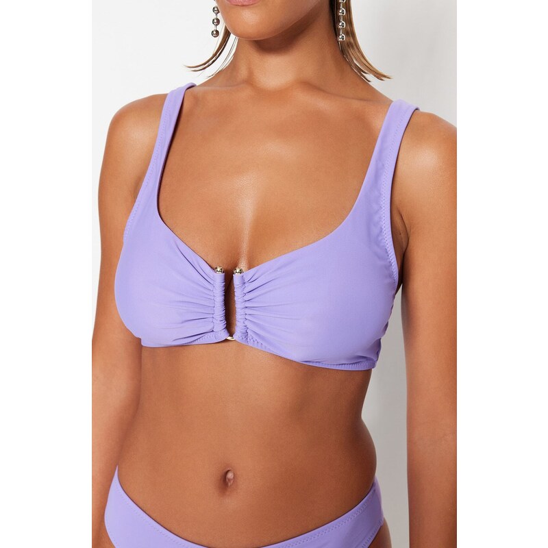 Trendyol Lilac Bralet U Strand Bikini Top