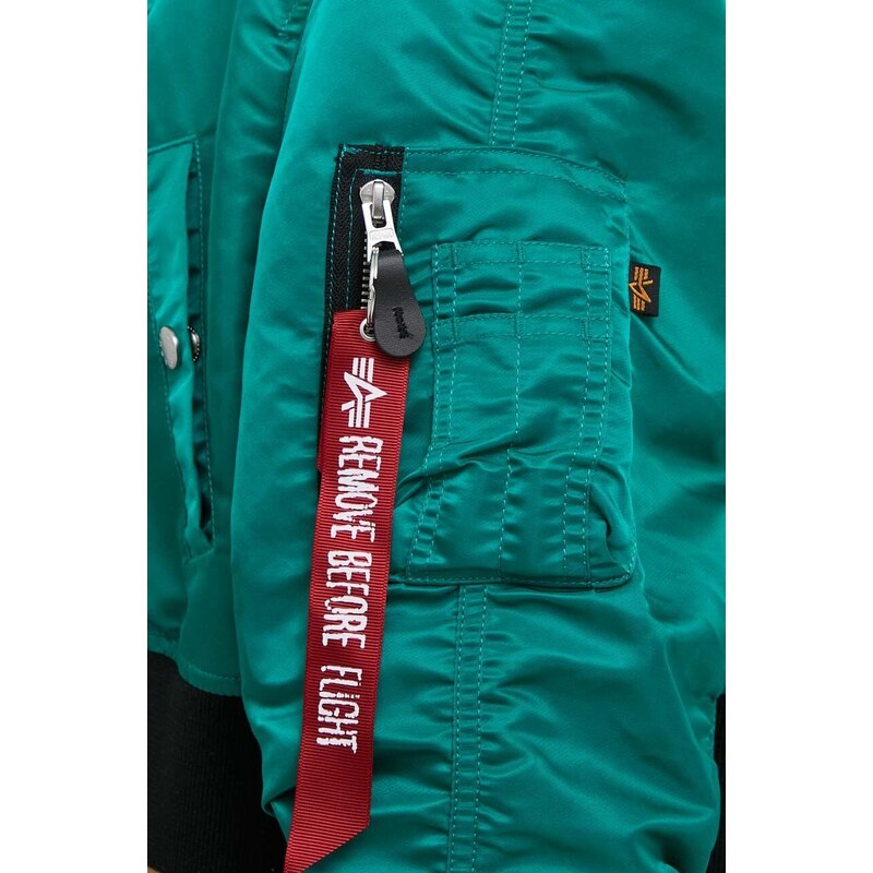 Bunda Alpha Industries MA-1 BOXY WMN dámská, zelená barva, přechodná