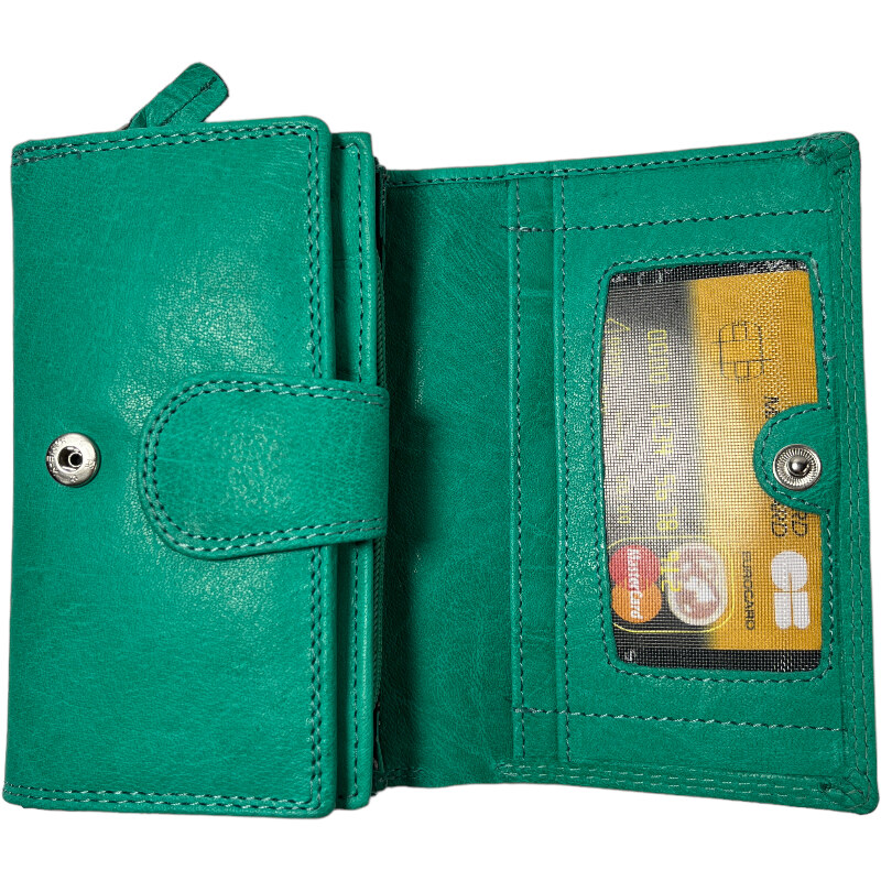 Dámská kožená peněženka Roberto zelená 3173