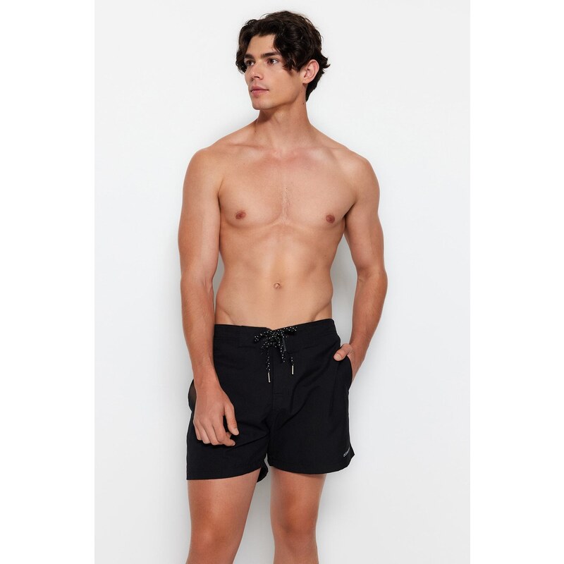 Trendyol Black Standard Size Soft Fabric Sea Shorts