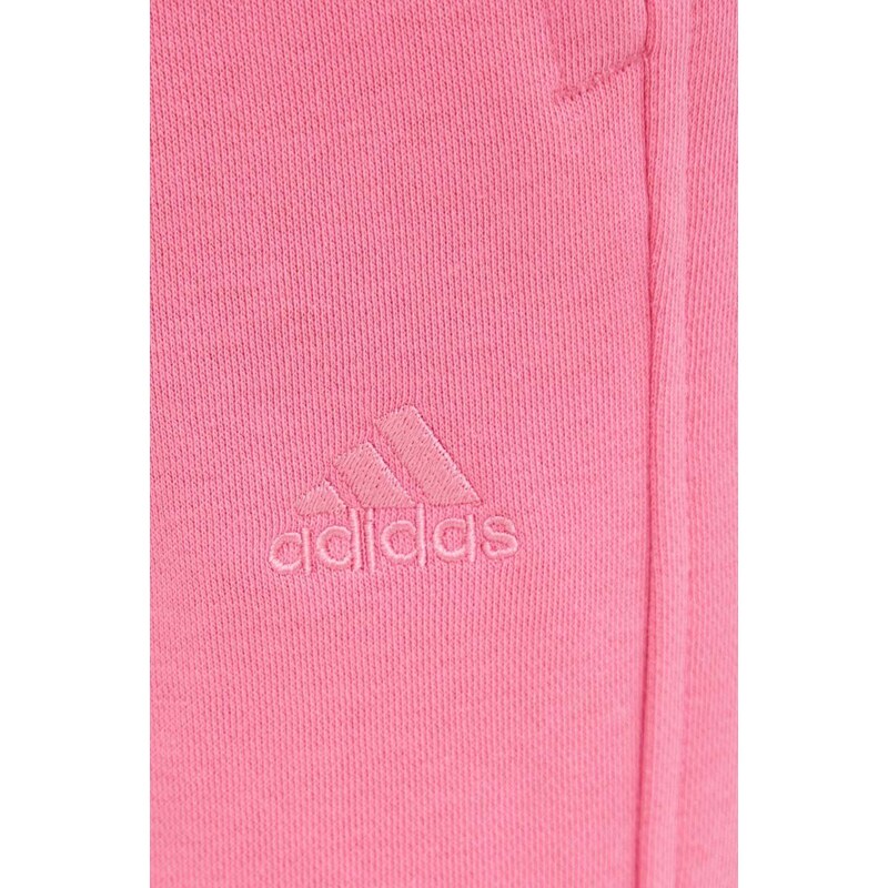 Tepláky adidas růžová barva, hladké