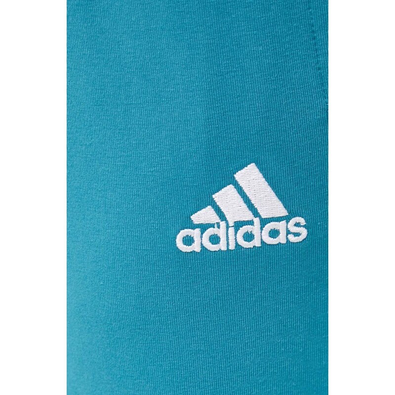 Tepláky adidas tyrkysová barva, s aplikací