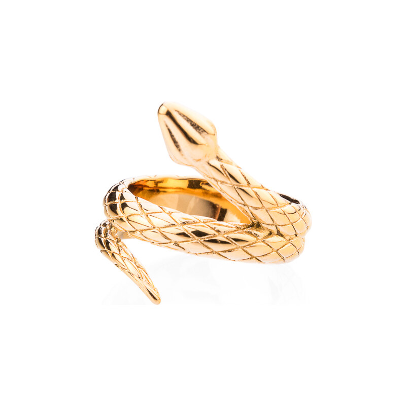 franco bene Pozlacený prsten ve tvaru hada