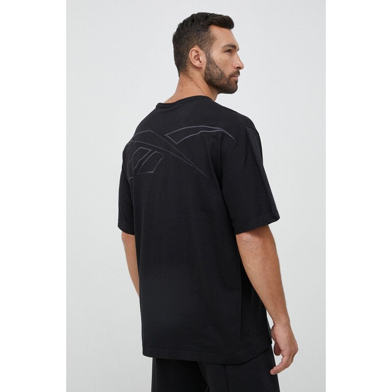 Tričko Reebok Classic černá barva, s potiskem, HU2012-BLACK