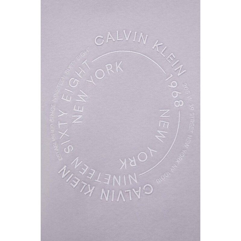 Mikina Calvin Klein dámská, fialová barva, s aplikací