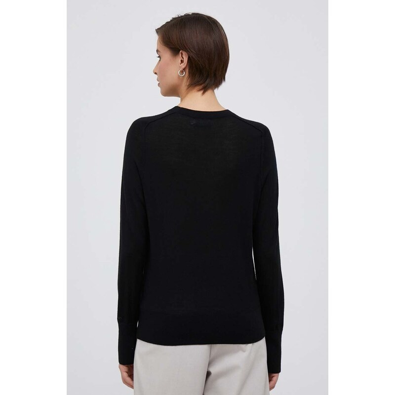 Vlněný svetr Calvin Klein dámský, černá barva, lehký