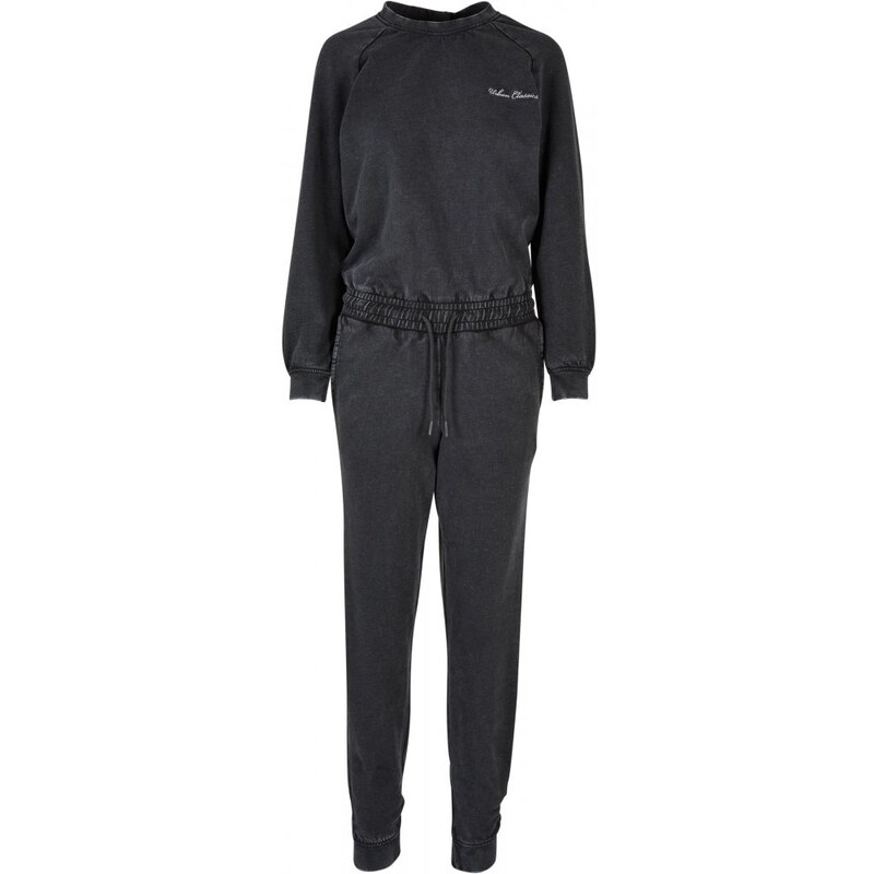 URBAN CLASSICS Ladies Small Embroidery Long Sleeve Terry Jumpsuit