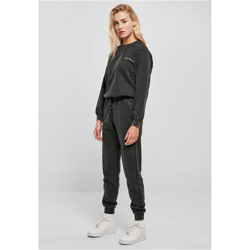 URBAN CLASSICS Ladies Small Embroidery Long Sleeve Terry Jumpsuit