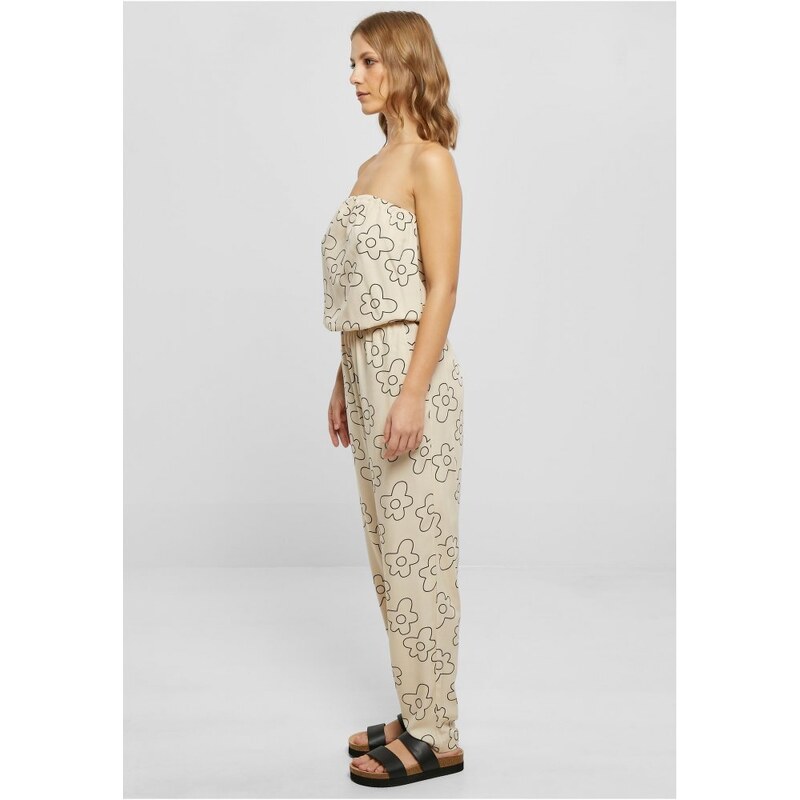 URBAN CLASSICS Ladies Viscose Bandeau Jumpsuit - softseagrassflower