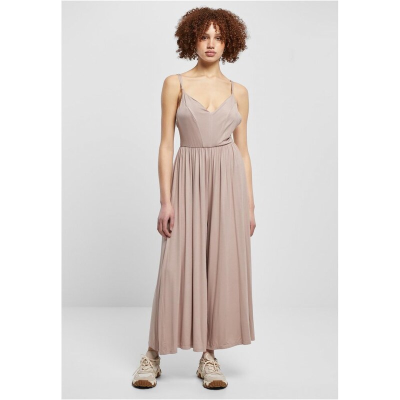 URBAN CLASSICS Ladies Modal Spaghetti Jumpsuit - duskrose
