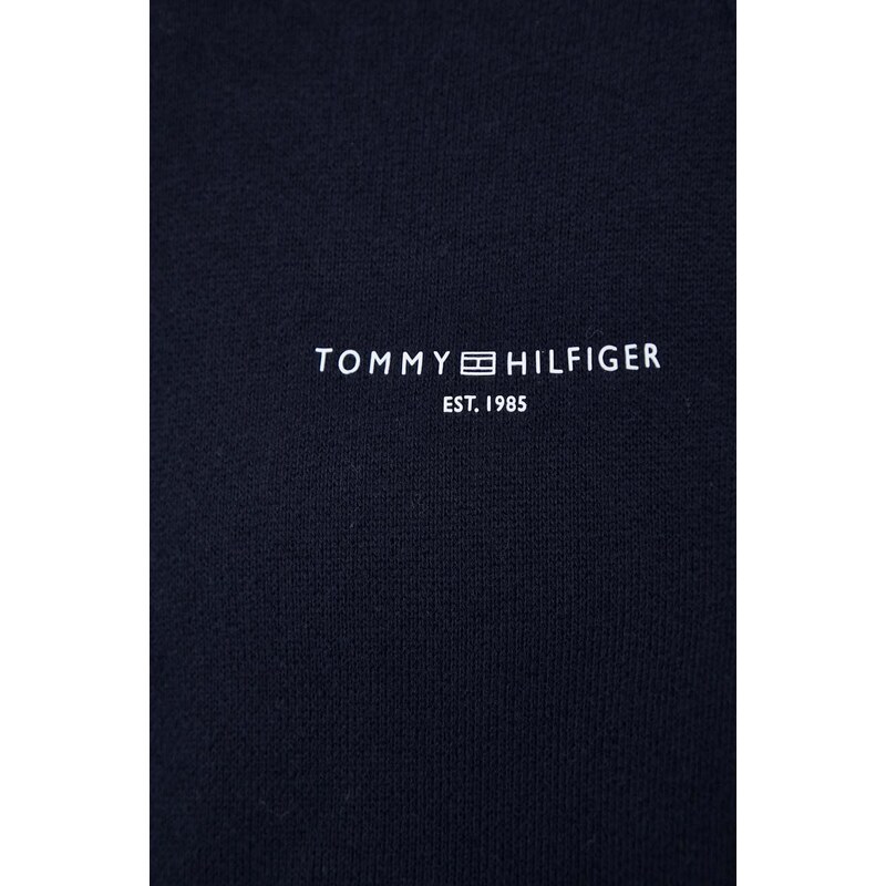 Šaty Tommy Hilfiger tmavomodrá barva, mini, oversize