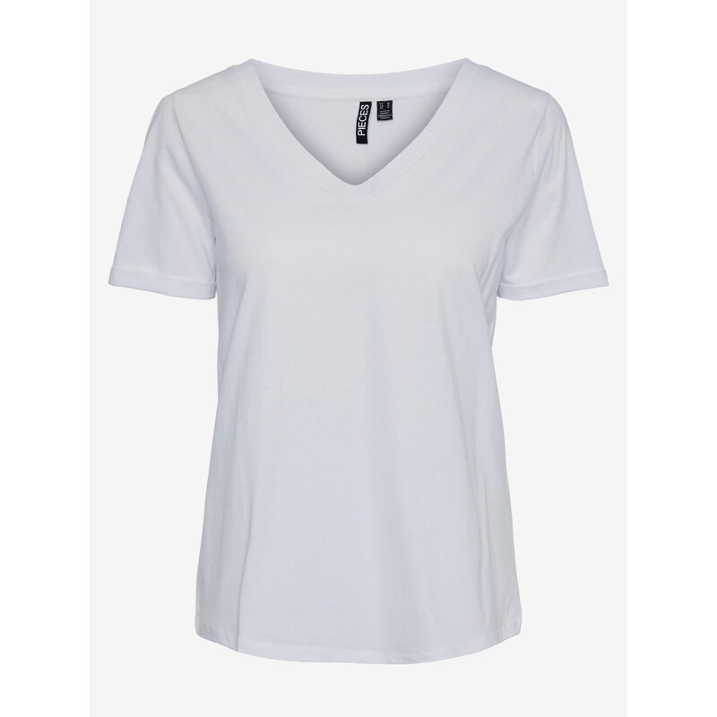 Bílé dámské basic tričko Pieces Ria - Dámské