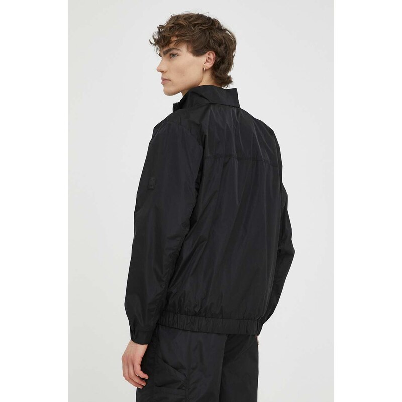 Nepromokavá bunda Rains 18900 Track Jacket černá barva, přechodná, oversize