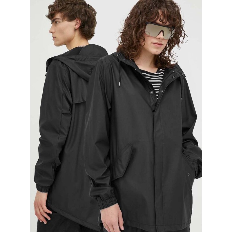 Nepromokavá bunda Rains 18010 Fishtail Jacket černá barva, přechodná