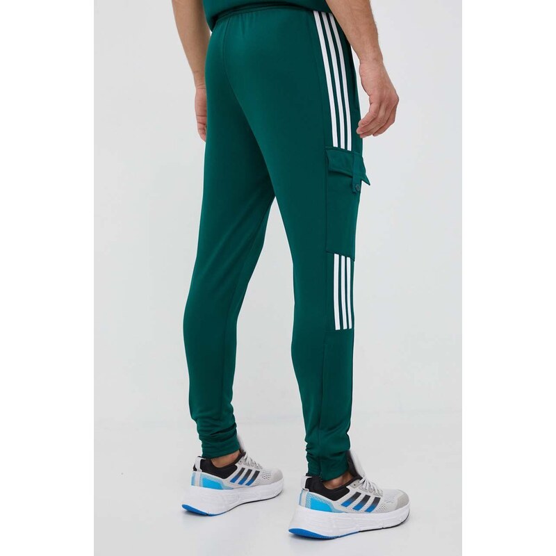 Tepláky adidas zelená barva, s aplikací