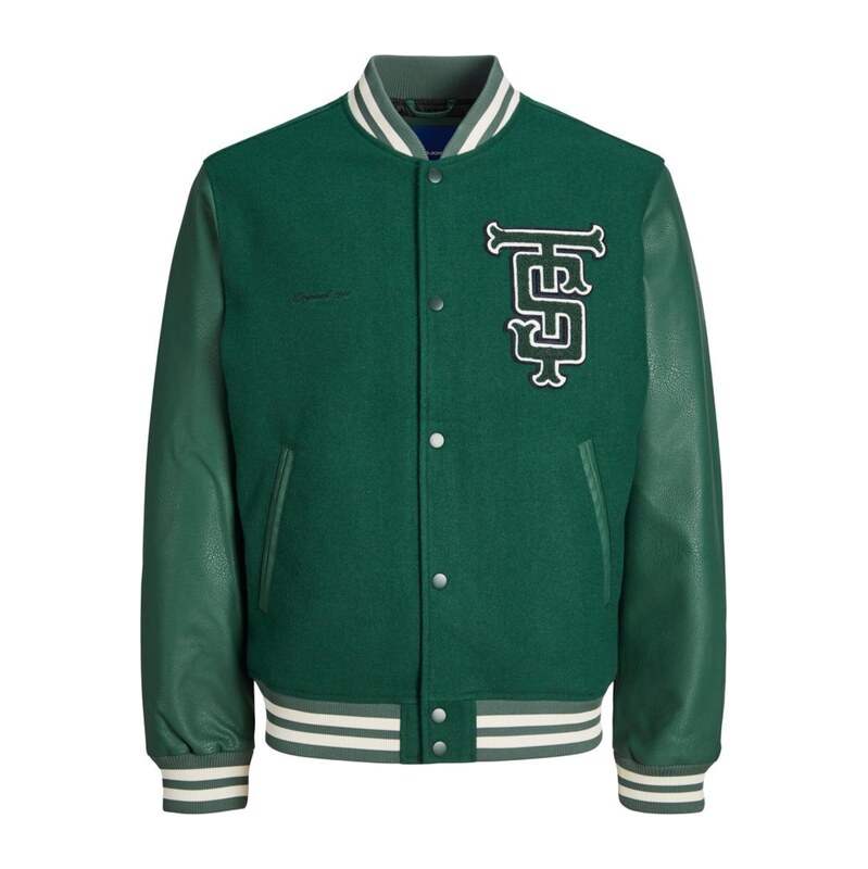 JACK & JONES Přechodná bunda zelená / bílá