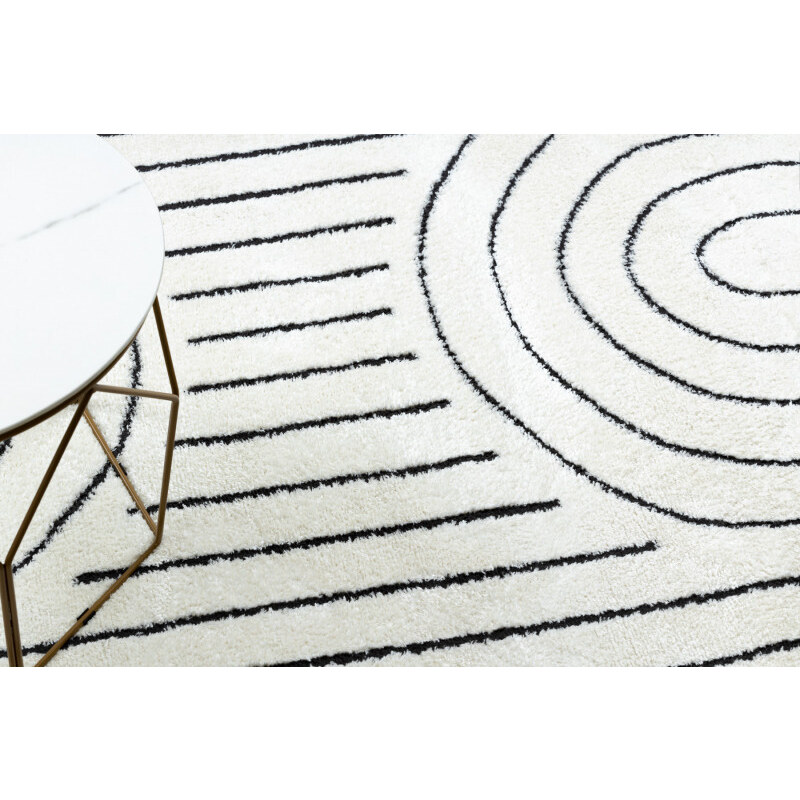 Dywany Łuszczów Kusový koberec Mode 8494 geometric cream/black - 140x190 cm