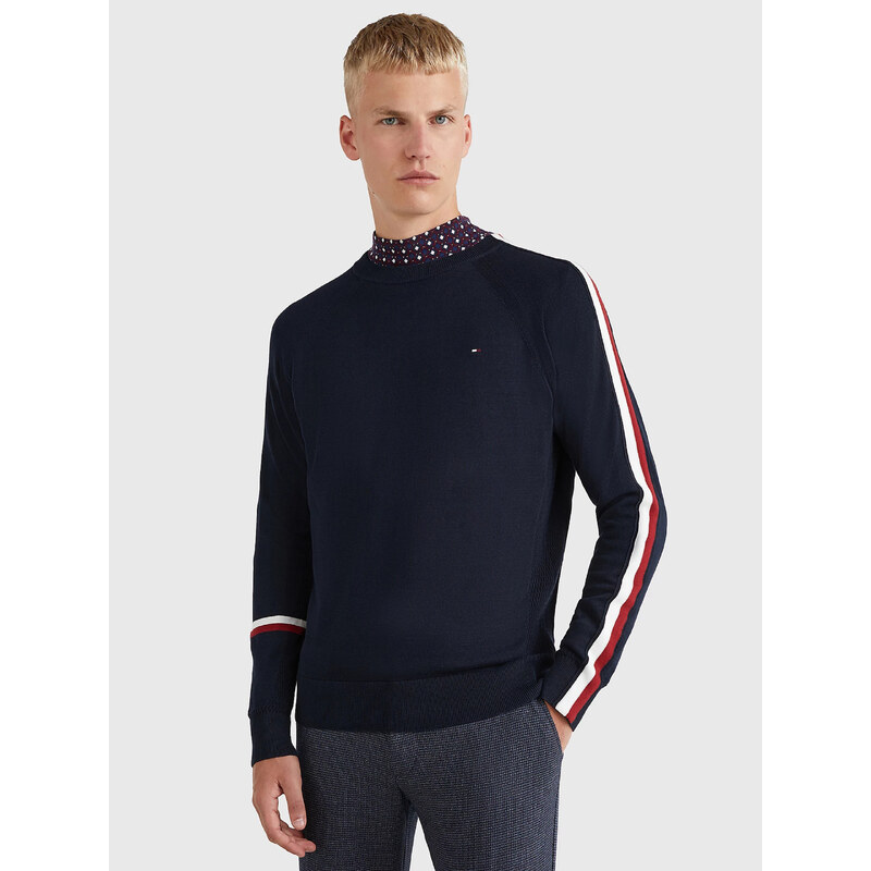 Tommy Hilfiger pánský tmavě modrý svetr Global stripe