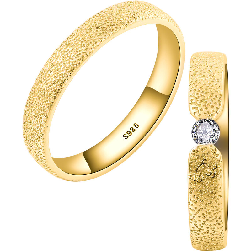 Olivie Snubní stříbrný prsten DUET GOLD 7477 83080462