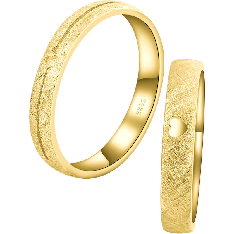 Olivie Snubní stříbrný prsten TLUKOT SRDCE GOLD 7480 83080464