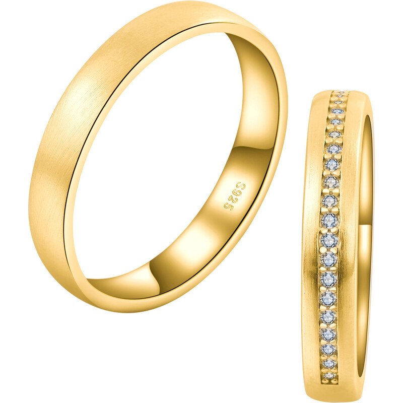 Olivie Snubní stříbrný prsten MATTE GOLD 7482 83080465