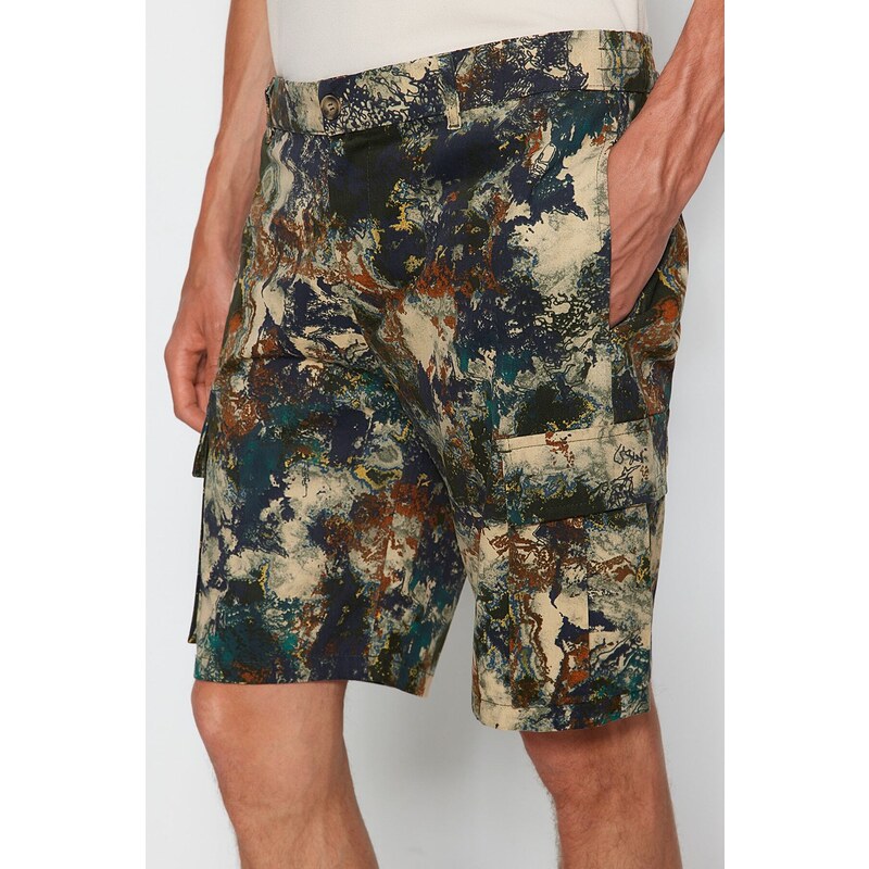 Trendyol Men's Multicolored Cargo Gabardine Shorts