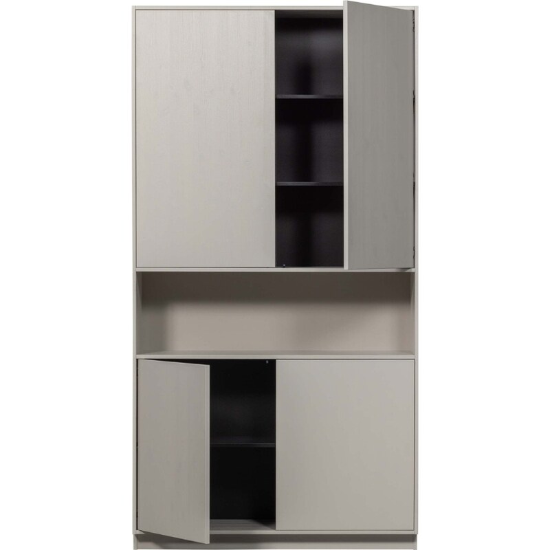 Hoorns Světle šedá dřevěná šatní skříň Frederica 210 x 110 cm