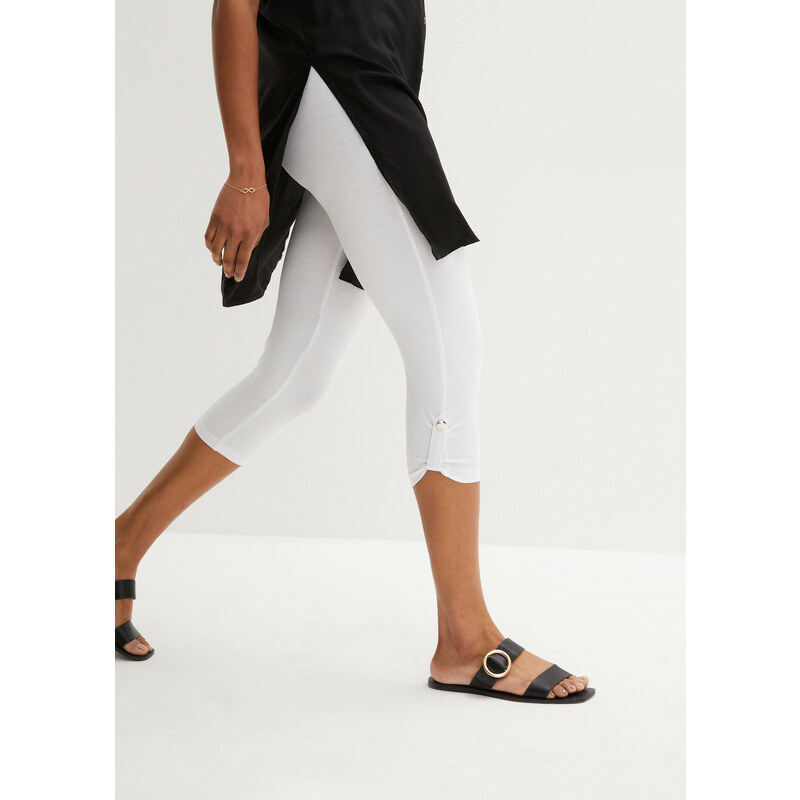 bonprix Capri legíny z organické bavlny bílá Žena 115167480
