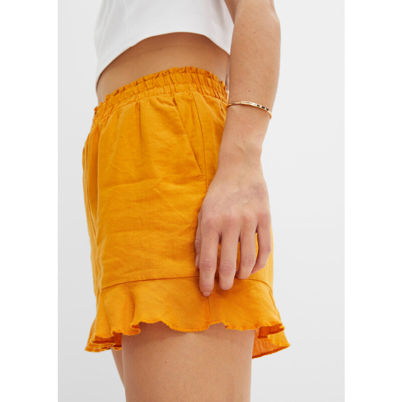 bonprix Krátké tkané šortky s lyocellem Oranžová