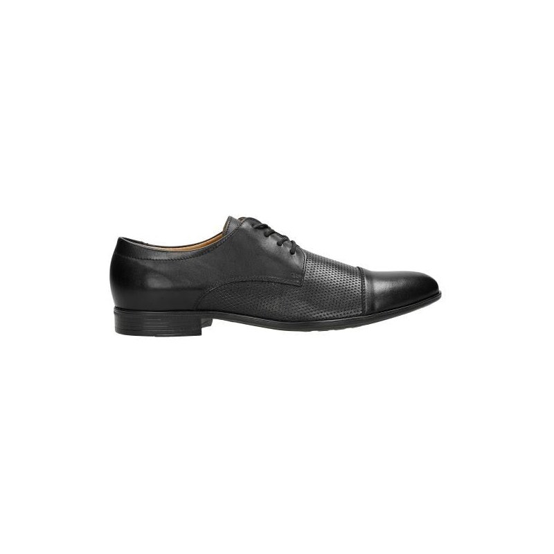 Wojas Elegantní Polobotky Pánské Z Hladké Černé Kůže