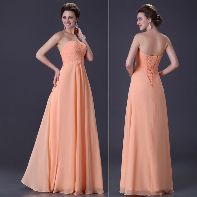HollywoodStyle.cz jednoduché oranžové společenské plesové šaty Abi: Oranžová Šifon XL-XXL