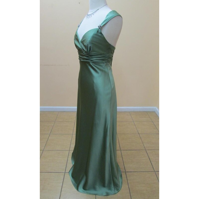 HollywoodStyle.cz luxusní zelené společenské šaty Alfred Angelo - originální model 7071: Zelená Satén L