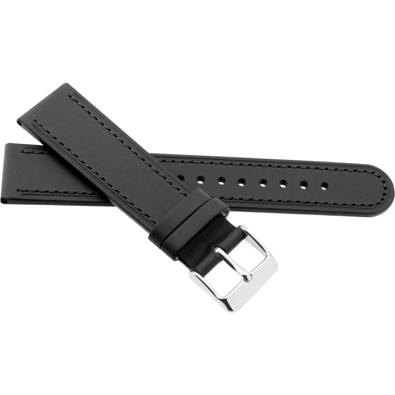 JVD Kožený unisex černý řemínek na hodinky R41601/12 83122230