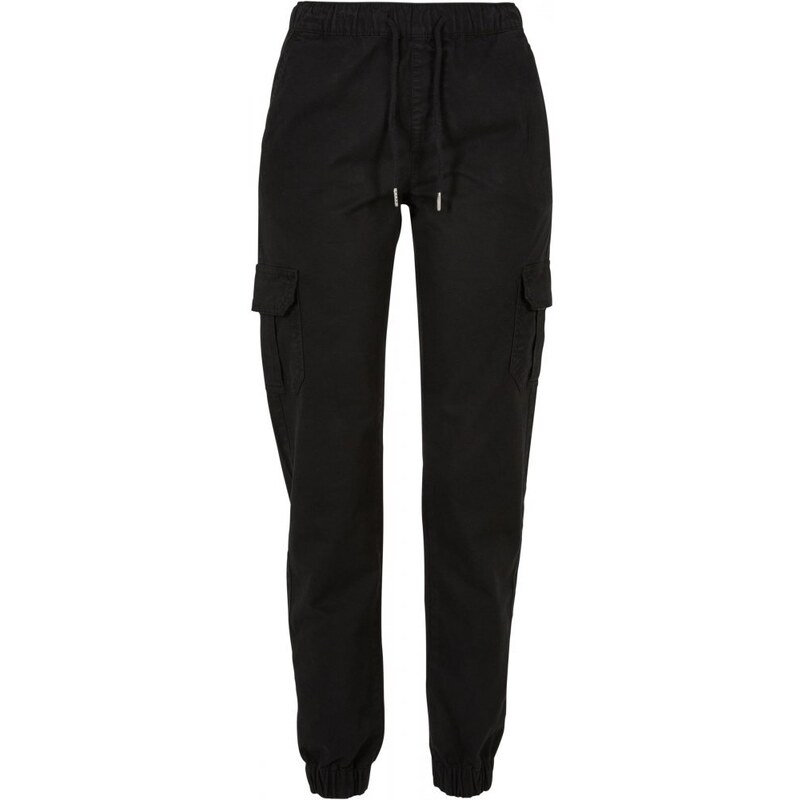 URBAN CLASSICS Ladies High Waist Cargo Jogging Pants - black