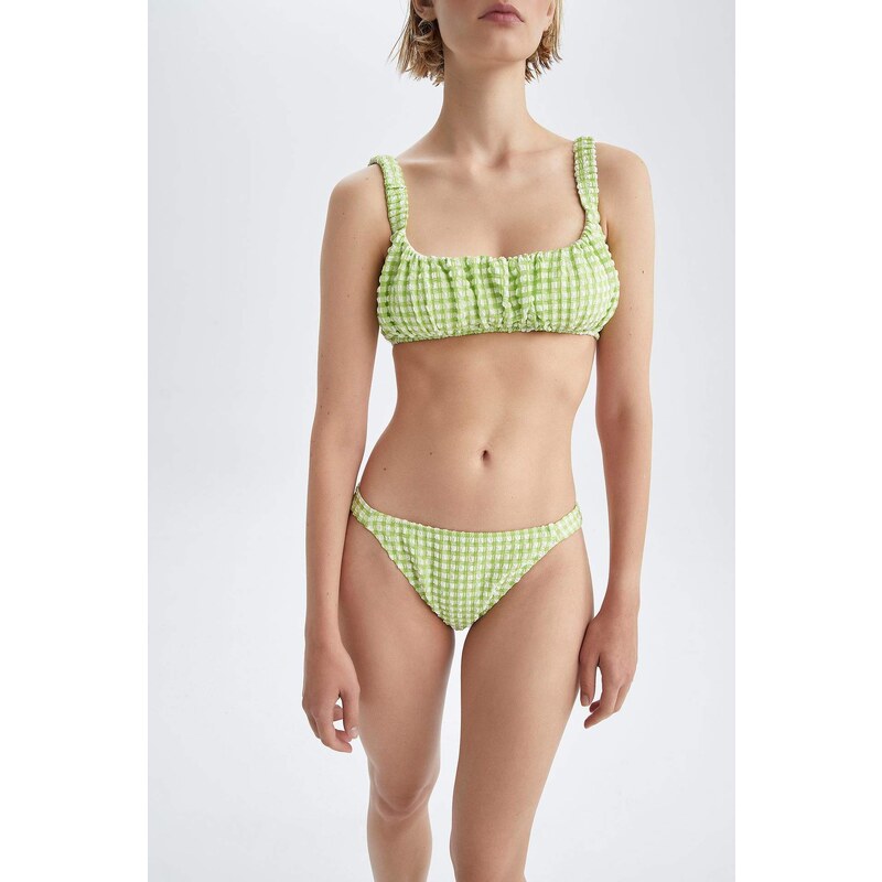 DEFACTO Fall In Love Regular Fit Checkered Bikini Bottom