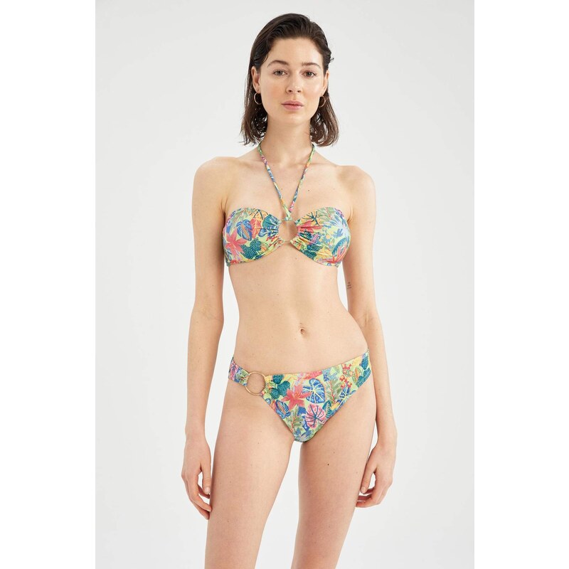 DEFACTO Fall In Love Regular Fit Tropical Patterned Bikini Bottoms