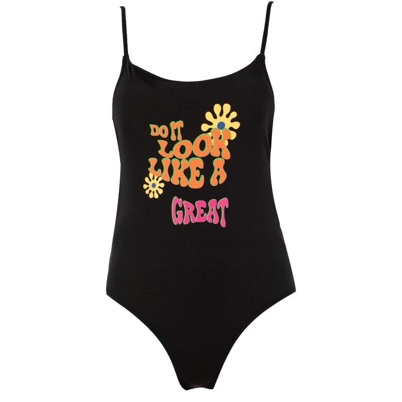 DEFACTO Regular Fit Slogan Swimsuit