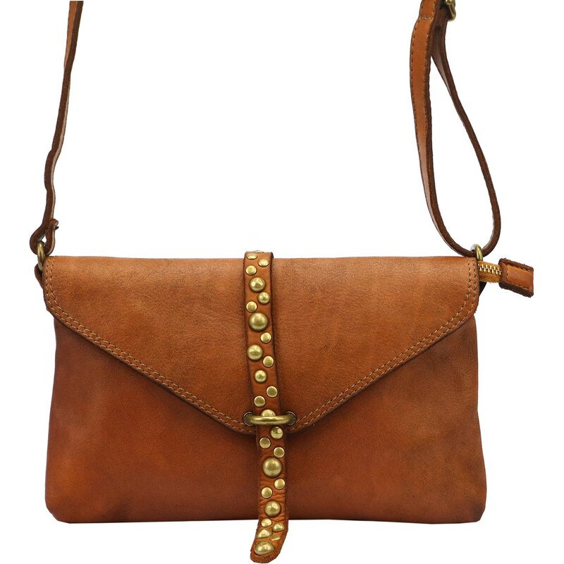 Dámská kožená crossbody kabelka VS 013 camel