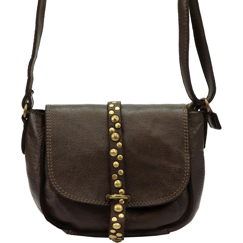 Dámská kožená crossbody kabelka VS 002 tmavě hnědá 83129443
