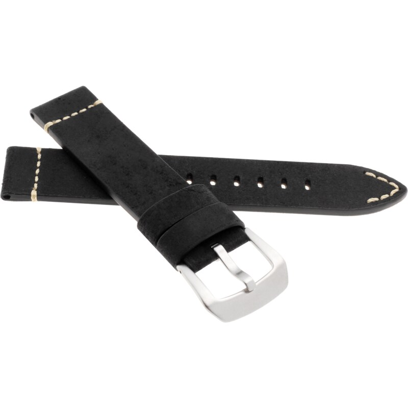 JVD Kožený unisex černý řemínek na hodinky R41001/20