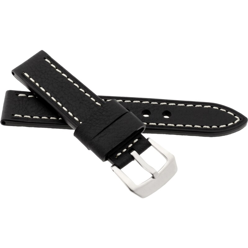 JVD Kožený unisex černý řemínek na hodinky R41201/20