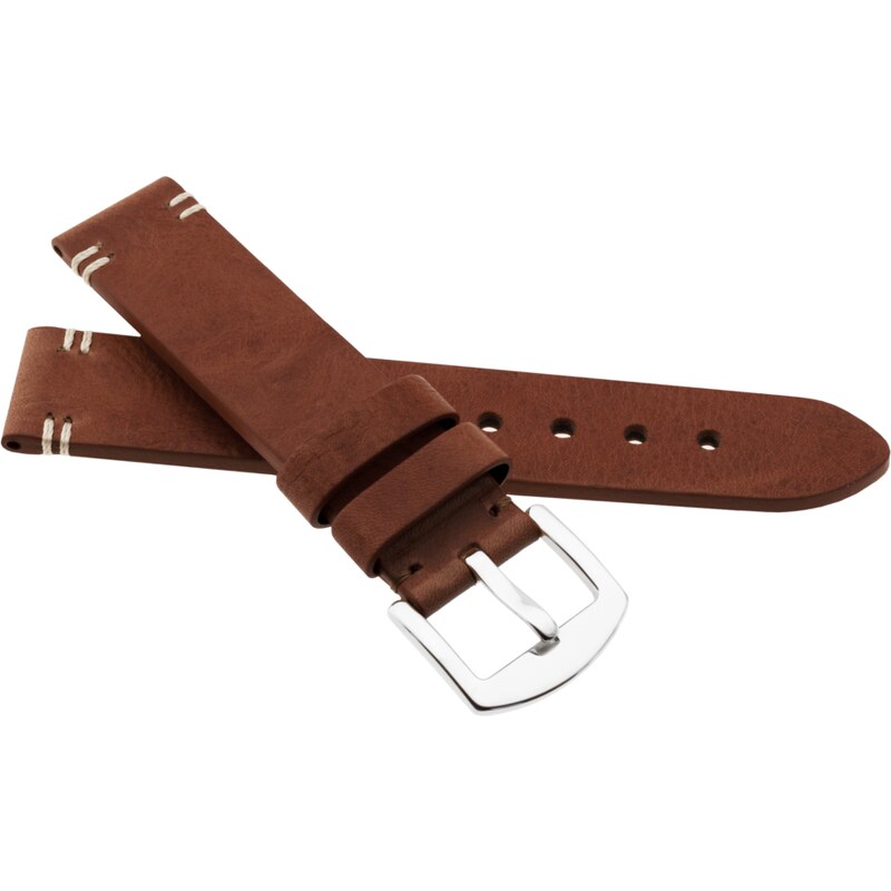 JVD Kožený unisex hnědý řemínek na hodinky R41802/20