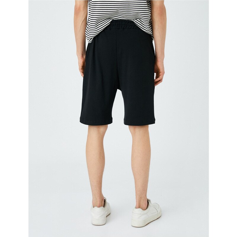 Koton Basic Bermuda Shorts with Lace-Up Waist, Pocket Detailed Slim Fit.