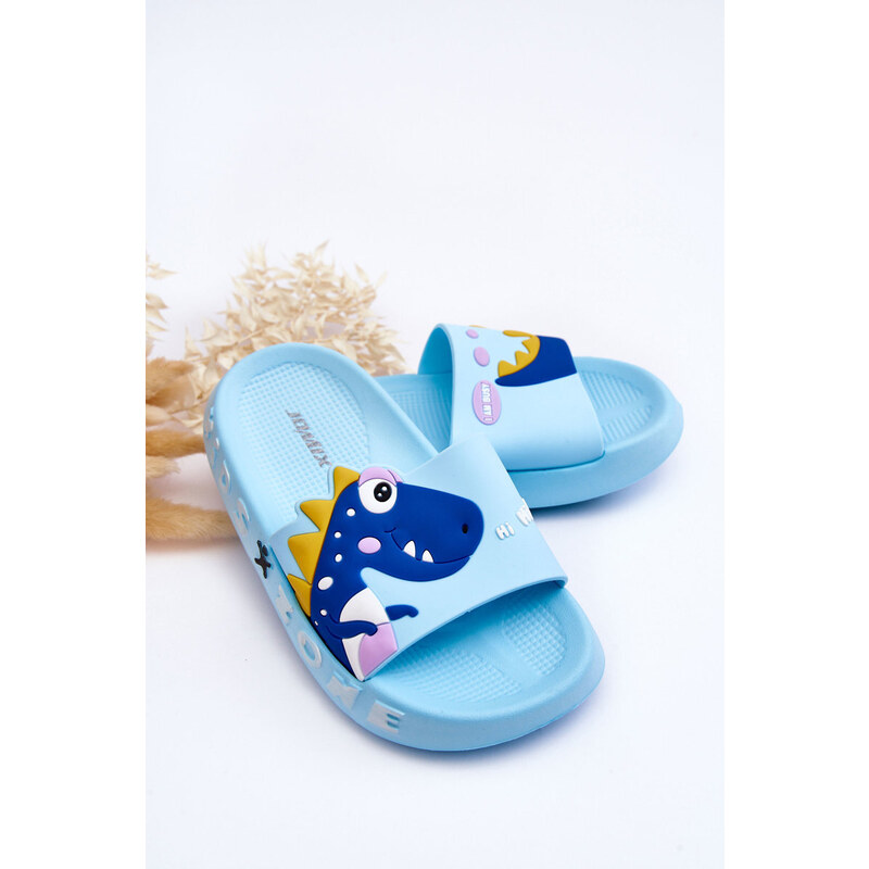 Kesi Dětské pěnové pantofle Dinosaur Light Blue Dario